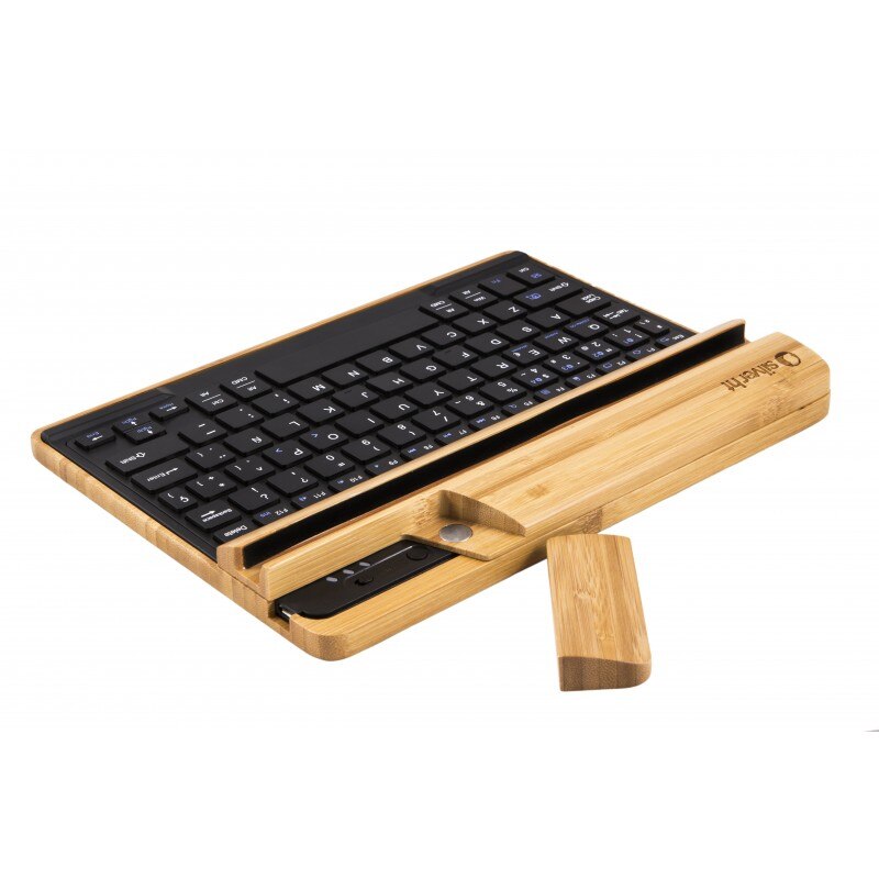SilverHT Bamboo Multidevice Keyboard teclado para móvil QWERTY Español Madera USB + Bluetooth