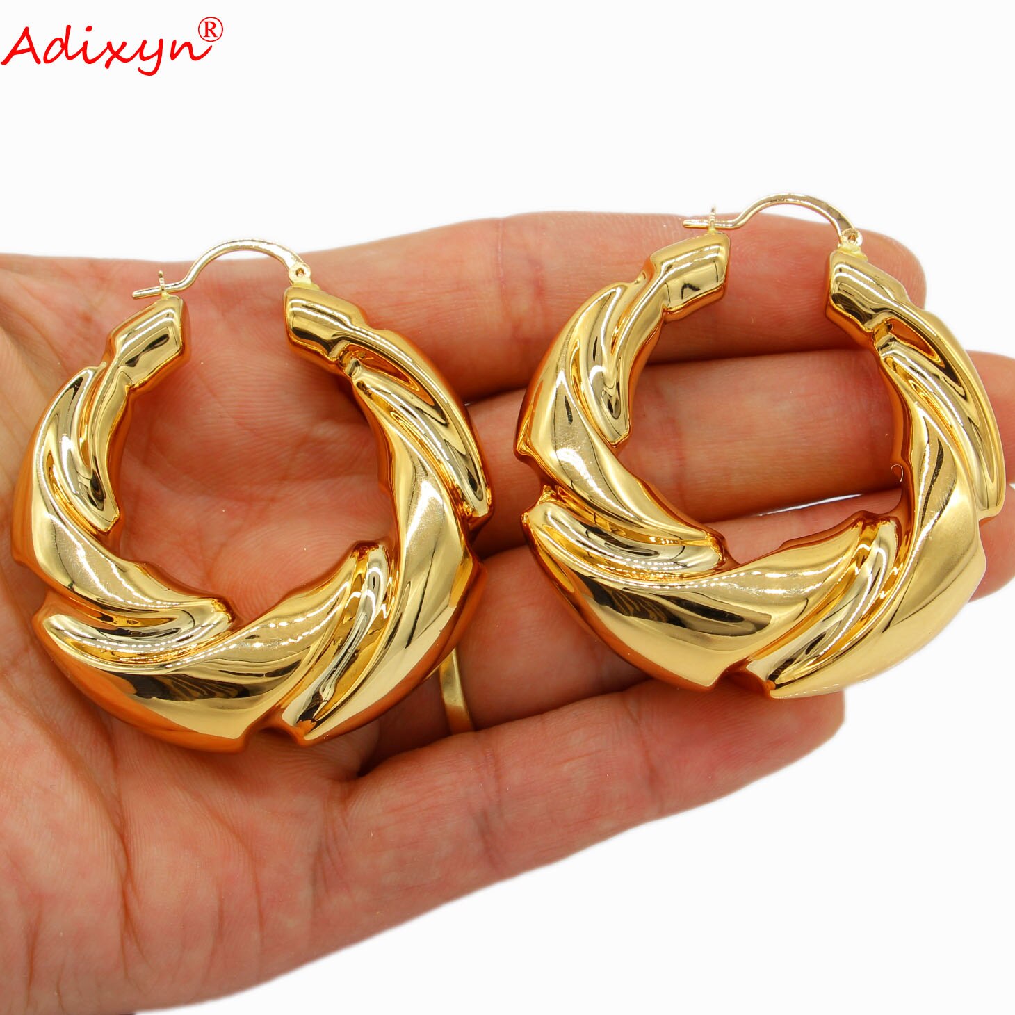 Adixyn modisch Großen Kreis Rose Gold Farbe Ohrringe/Anhänger/Halskette Romantische Schmuck einstellen murmeln der N032311