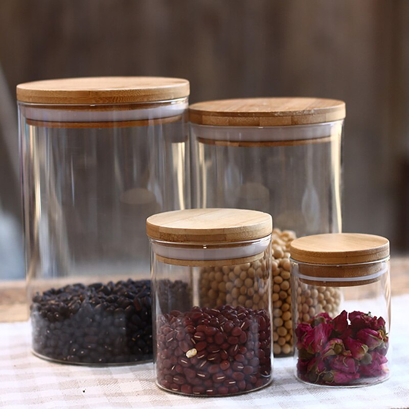 kitchen accessories glass storage bottles jars with lid kitchen glass storage containers tea scented tea food glass jar 200ml