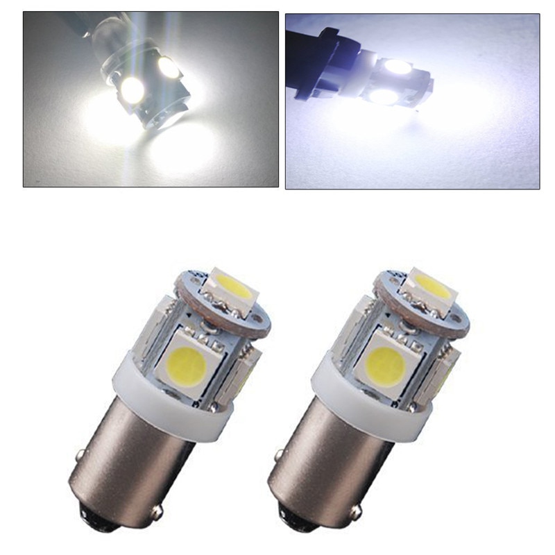 2Pcs T11 BA9S White 5050 SMD 5 LED Low Consumption Canbus Ultra Long Life Universal Car Light Bulb T4W H6W 363 12V#272934