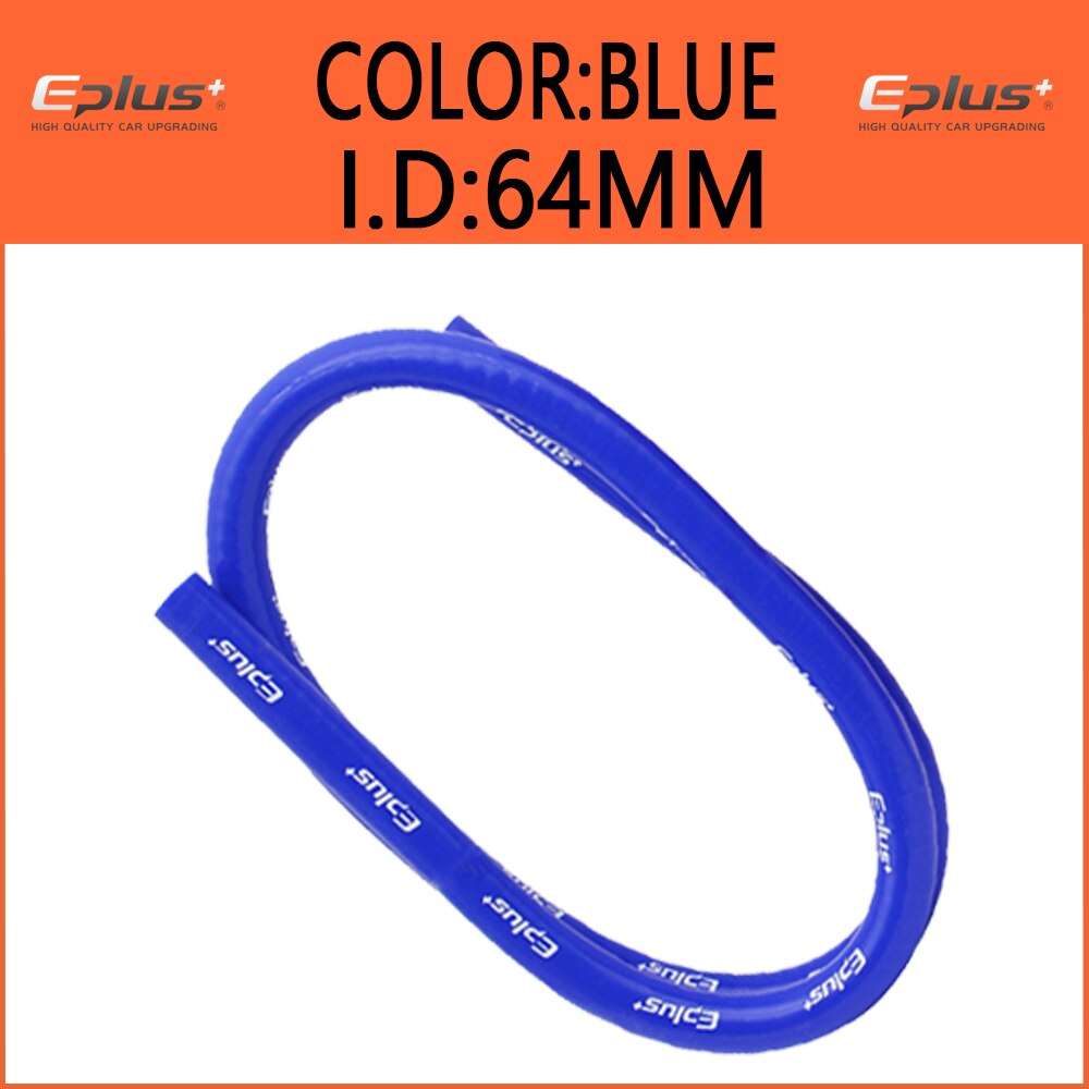 Blue Silicone Tubing Braided Hose Universal Multiple Sizes Silicone Water Pipe Car Radiator Intercooler Pipeline Air Hose 1M: 64MM