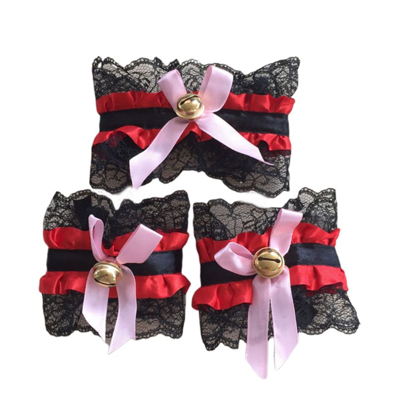 Femme de chambre Lolita chat Cosplay déguisement volants dentelle collier noeud cloche bracelet: 11