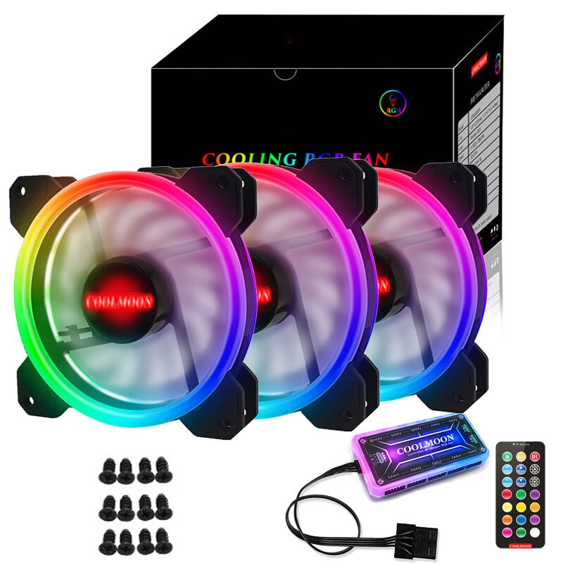 COOLMOON GUANGMANGRGB Computer Case PC Cooling Fan... – Grandado