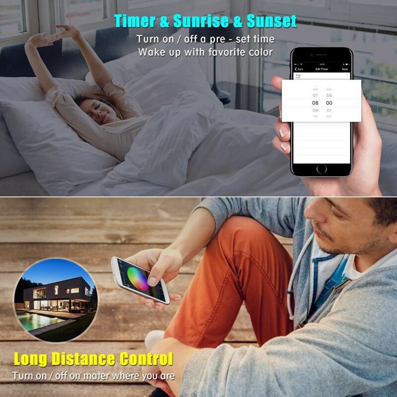 Wifi RGB LED Controller Smart Wifi LED Strip Light Controller With Remote, Works With RGB LED Strip Light