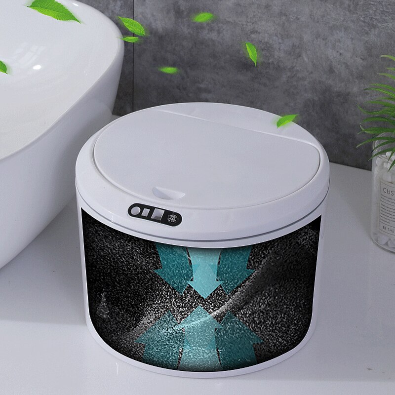 Mini Desk Trash Bin Trash Can with Lid Intelligent Sensing Desktop Storage Garbage Basket Plastic Dustbin Office Organizer