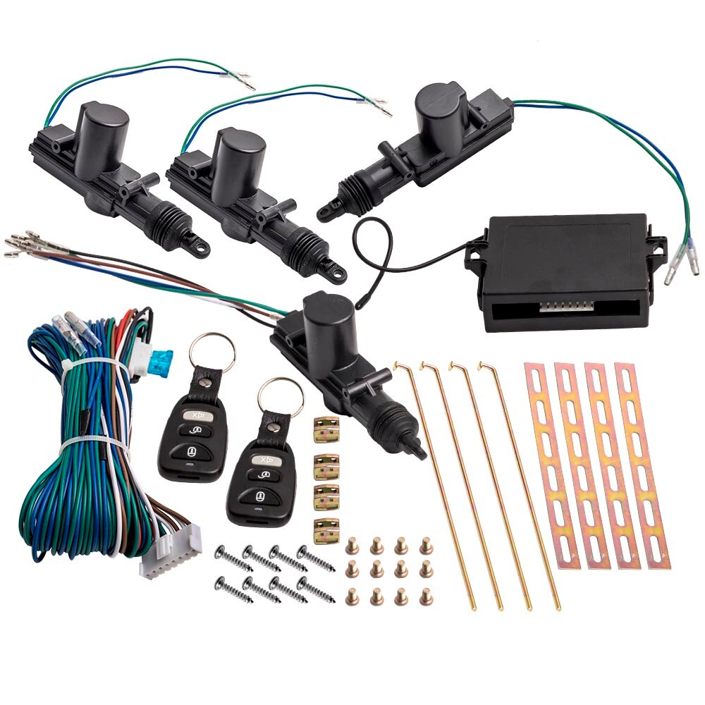 Central Power Door Lock / Unlock Remote Kit Keyless Entry Black For Universal