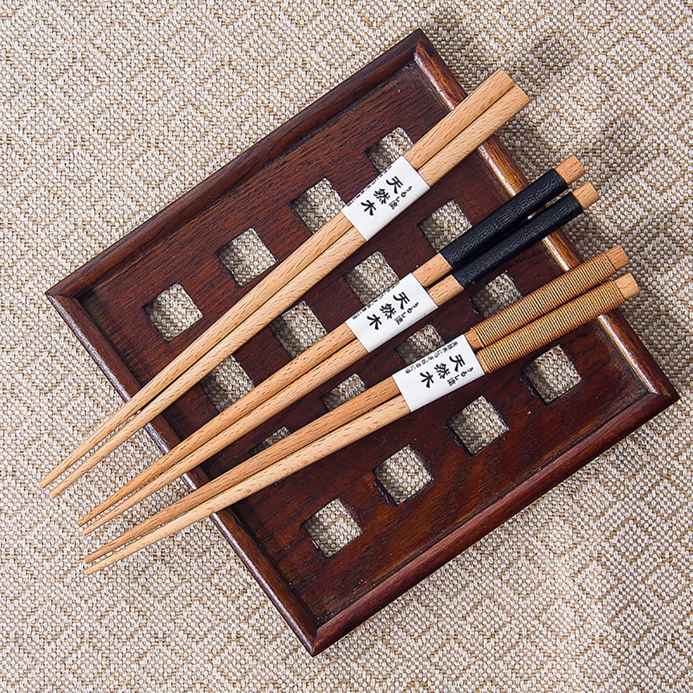 1 Pair Japanese Food Chop Stick Travel Baguettes Portable Reusable Non-slip Wooden Chopsticks Tableware Sushi Hashi Tools