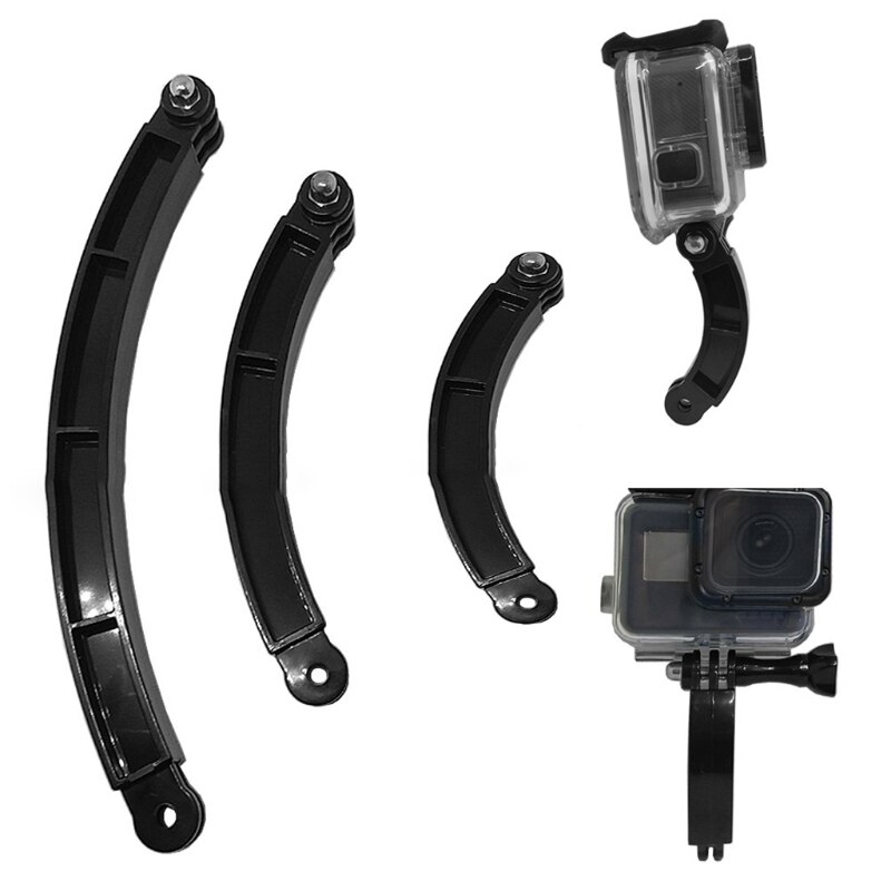 3 in 1 Helmet Mount Adapter Extension Arm,Adjustable Curved Extension Pivot Arm Mount Holder Monopod Bracket