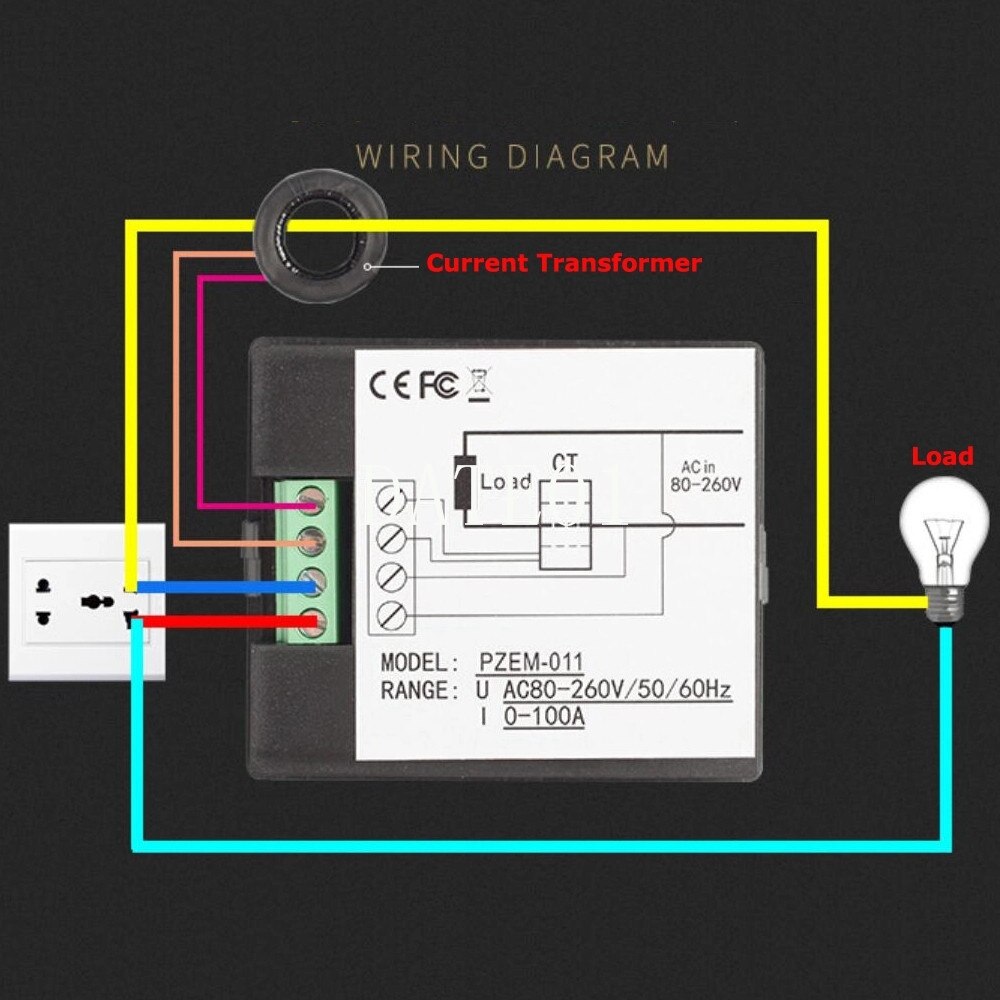 80-260V AC Multimeter LCD Digital Meter With CT 100A Ammeter Voltmeter Power Monitor Energy Tester Wide Measurement Range