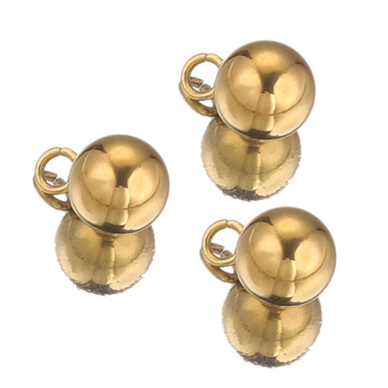 20pcs Lot 4/5/6mm Round Stainless Steel Beads Solid Ball Charms DIY Gold Plated Earrings Bracelet Jewelry Making Materials Craft