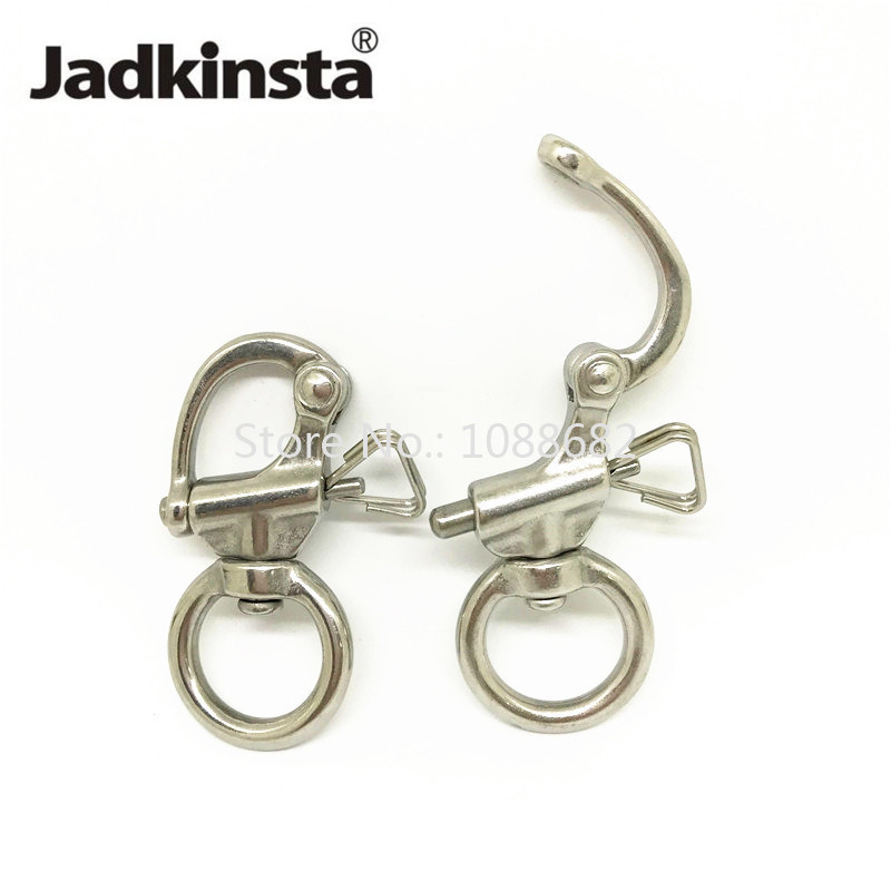 10PCS 65mm Bail Rigging Sailboat Swivel Snap Shackles 316 Stainless Steel Swivel Shackles