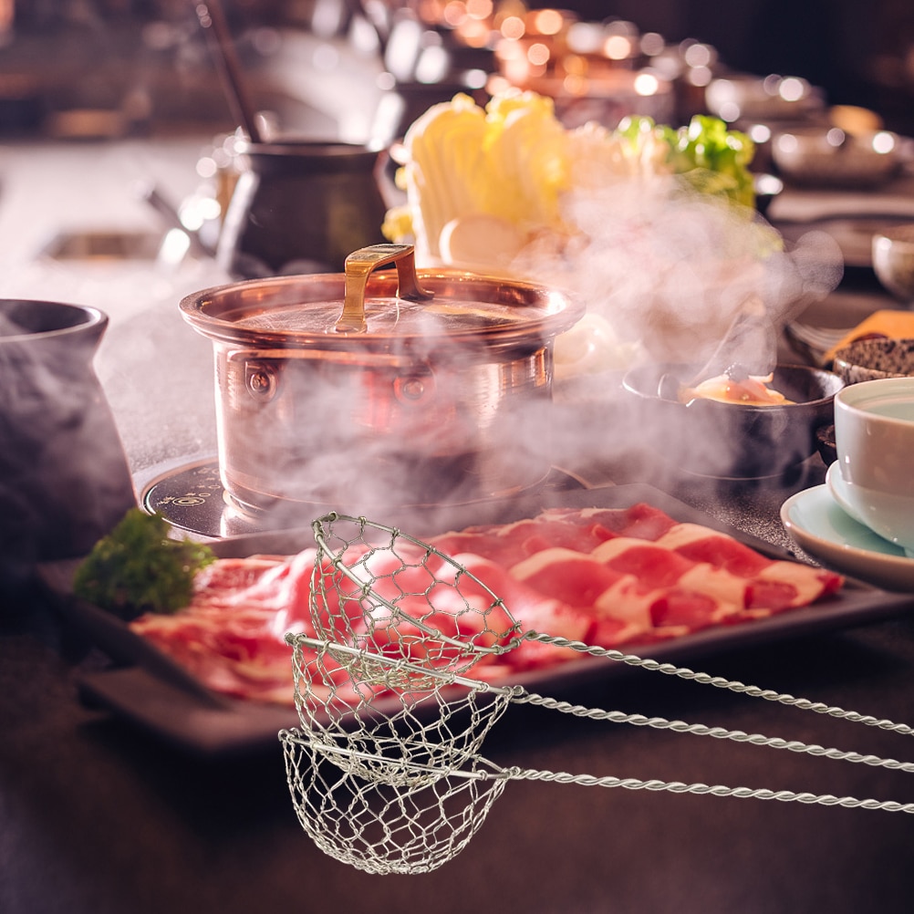 Edelstahl Draht Feine Gittergewebe Sieb Fondue Sieb Multi-Funktionale Filter Löffel Küche Spielereien Kochen Werkzeuge