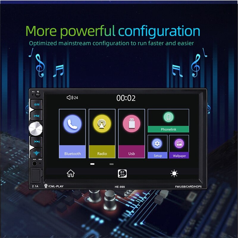 Universal 2 din bil multimediaspiller autoradio 2 din stereo 7 tommer tryk sn video  mp5 afspiller auto radio backup kamera