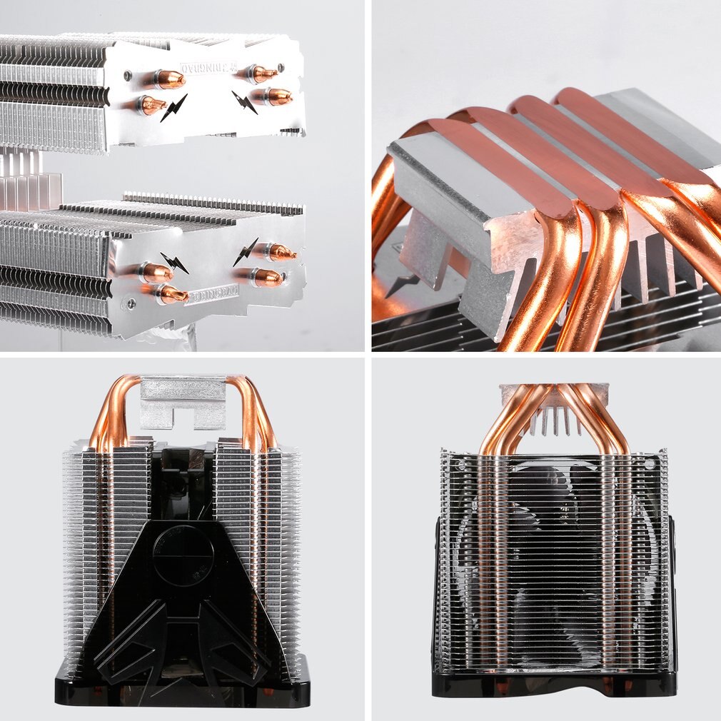 LESHP CPU Cooler - Ultra Stil 20dB(A) - 90mm Ventilator - Vier Pure Koperen Heatpipes - Lange Levensduur Compact