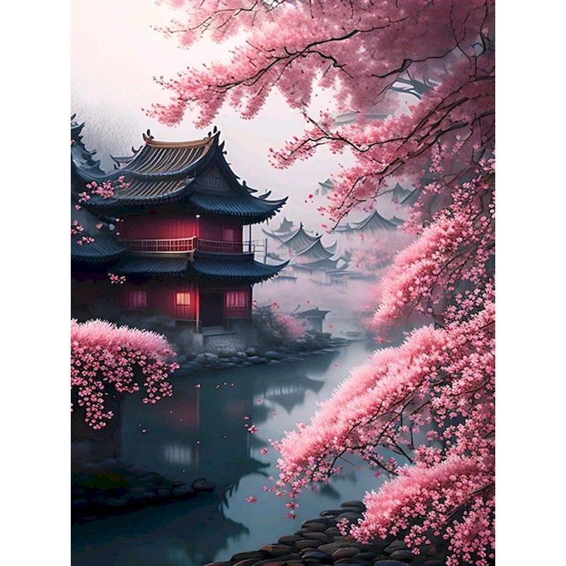 PhotoCustom Diy Frame Verf op nummer Kits Stad Landschap Diy Schilderen op nummer op canvas Tekenen Schilderen voor Home Decor: Clear / 70x100 cm