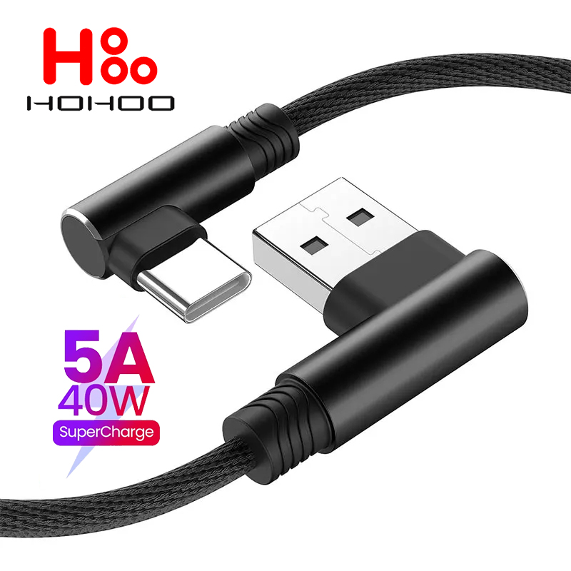 5a 40W PD câble de charge rapide USB C vers USB type C câble xiaomi 14 13 12 11 pro redmi K70 60 50 40 pro Huawei P70 60 40 pro mate 60 50 40 pro oneplus vivo 4.0 câble de données à angle droit à 90 degrés