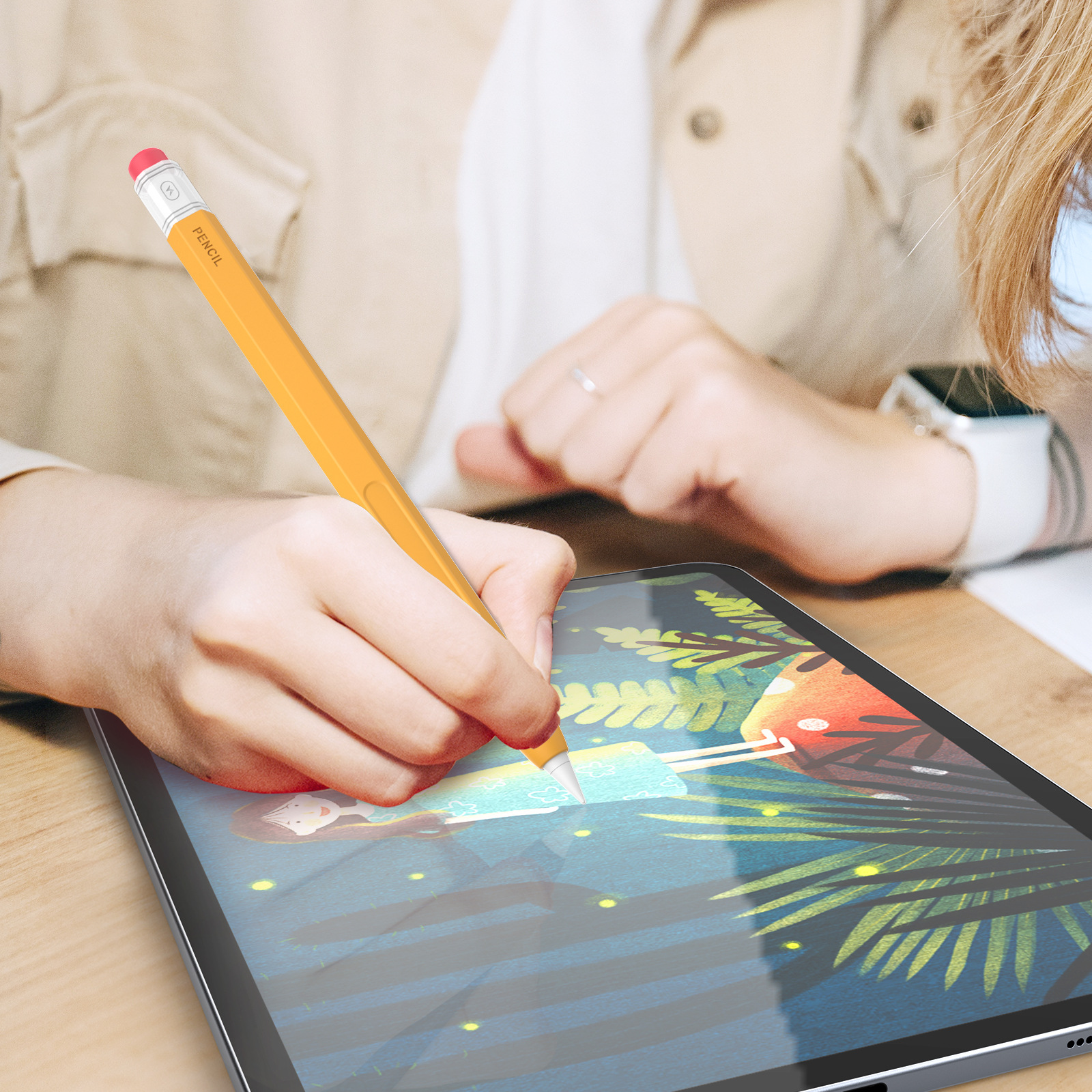 Pour Apple Pencil Pro/2e génération - Étui rétro transparent