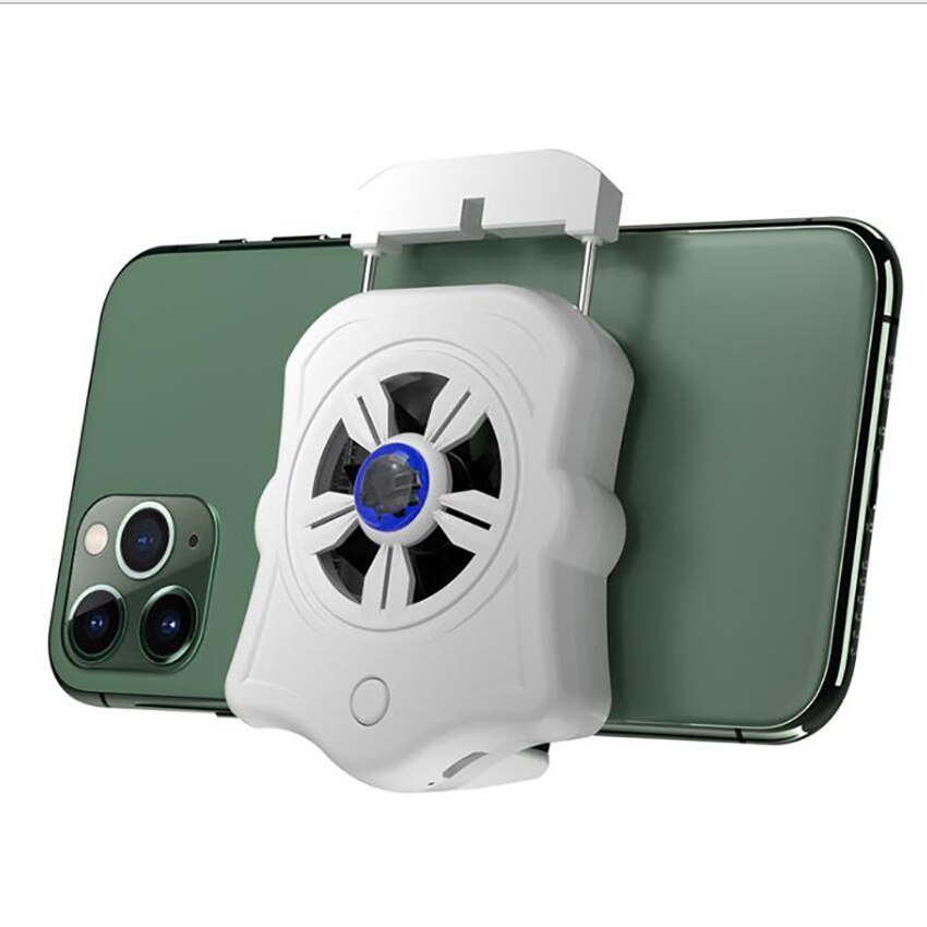 Verstelbare Mobiele Telefoon Radiator Houder, Anti-Slip Pad Koelventilator Radiator Met Lampje, Gaming Smartphone Koeler: WHITE