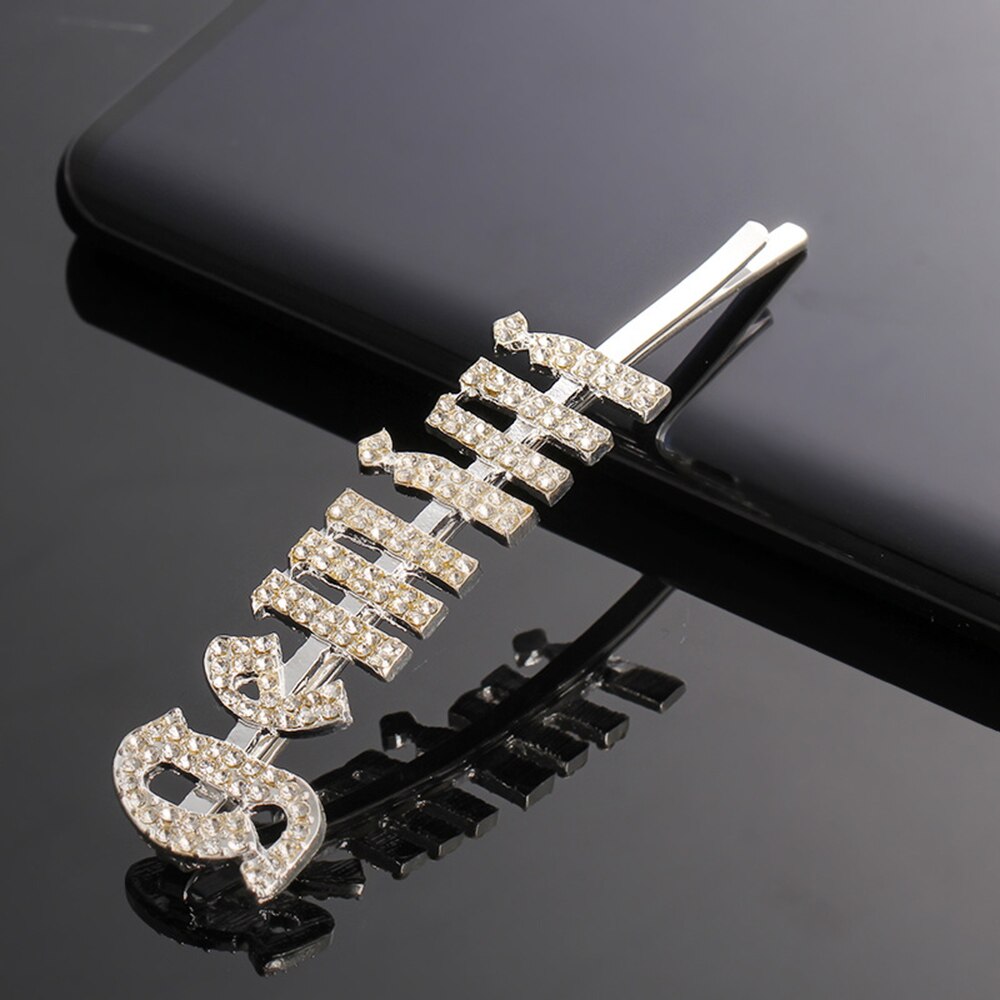 12 zodiac hårnålar trend strass stensatta hårspännen bobby pins bröllop kristall bling brud styling hårspänne: Silver 7