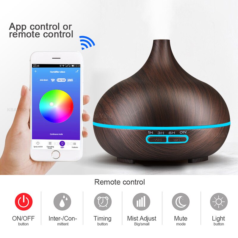 Elektrische Aroma Diffusor Luft Luftbefeuchter Ätherisches Öl Diffusor Aroma Lampe Aromatherapie Nebel Maker Smart APP Fernbedienung