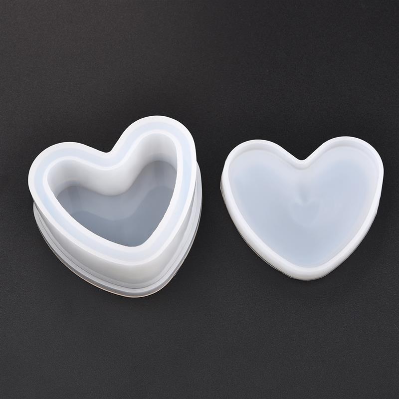 Resin Silicone Mold Storage Box Mold for Jewelry Making Heart Shape Cut Mold DIY Crystal Epoxy Box Jewelry Tools Moulds: Love Heart Set