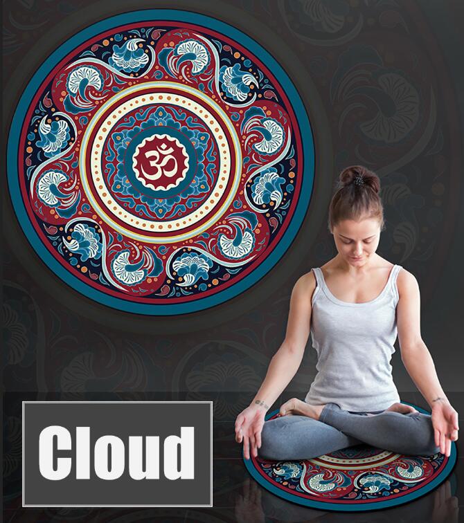 3mm Thick Round Non-slip Natural rubber Mat with Zan Mark Exercise Sport Mat for Fitness Meditation Meditate Carpet: Pink