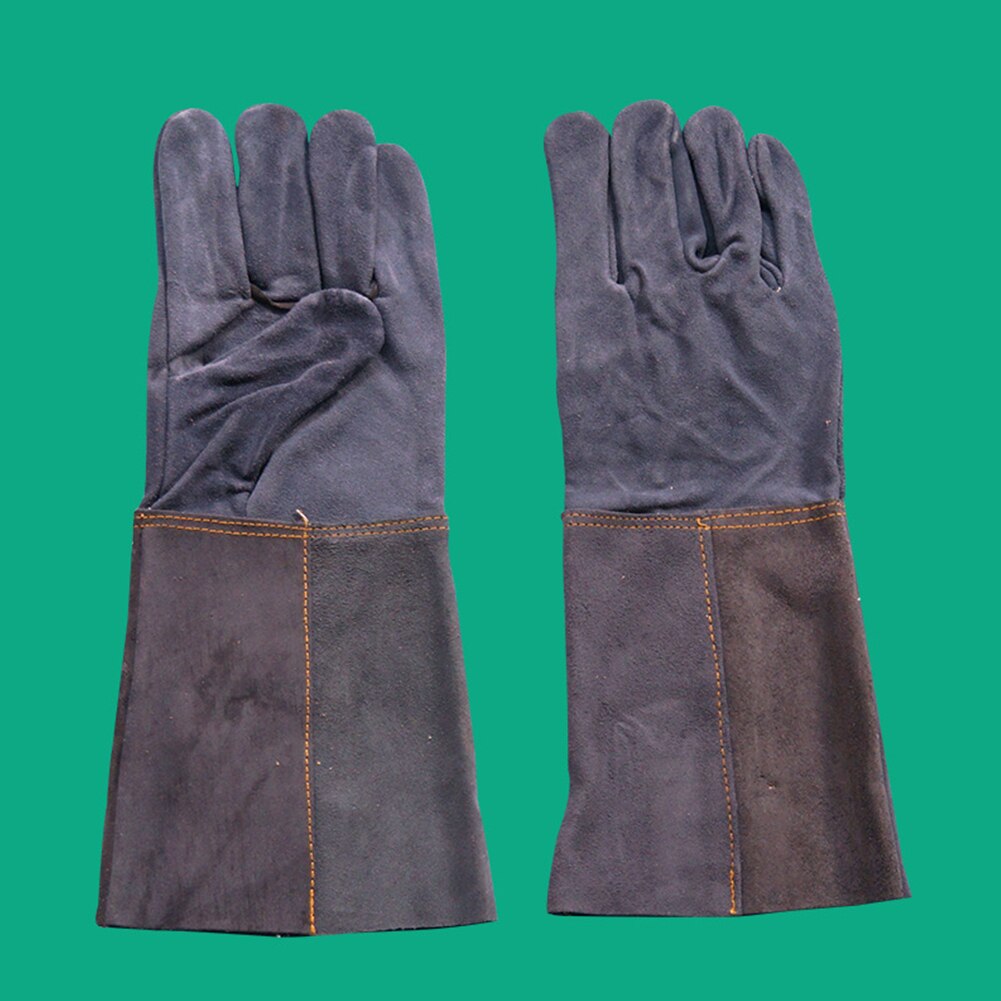 Leather Welding Gloves, 36cm Long Sleeve Anti-Scald Splash Heat Resistance Anti-Scratch Working Protect Gloves