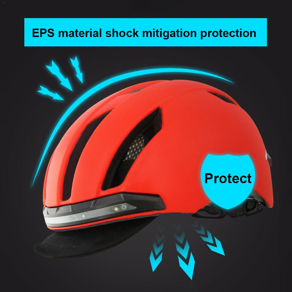 LED Lighting Bicycle Helmet Remote Control Front Rear Indicator Light Safety Helmet For Bikes Scooters Cycling Equipment