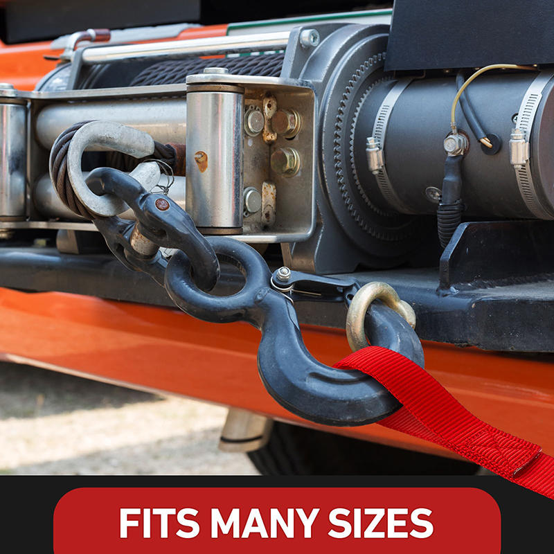 1/3x kraftiga röda vinschkrokar för dragremmar, skyddande öglor för bogserlina, tillbehör till atv, utv och lastbil