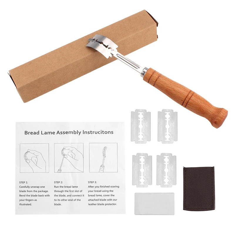 Taglierina per il Pannello Strumento per tagliare il Pannello a lievitazione naturale con 5 zoppo per panettiere Coltello per impasto pasta per Pizza Taglierina per frullino Strumento per pasticceria: Colore rosa