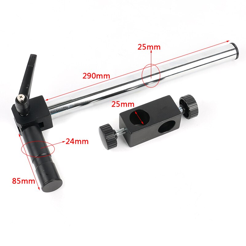 Support multi-axes en métal réglable pour Microscope stéréo trinoculaire, diamètre de 25mm, bras métallique long pour caméra vidéo industrielle: Standard