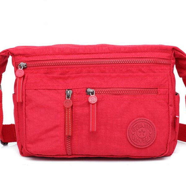 TEGAOTE Small Bags for Women Messenger Crossbody Shoulder Bag Beach Nylon Ladies Solid Bolsa Feminina Multi Zipper Satchel: Red