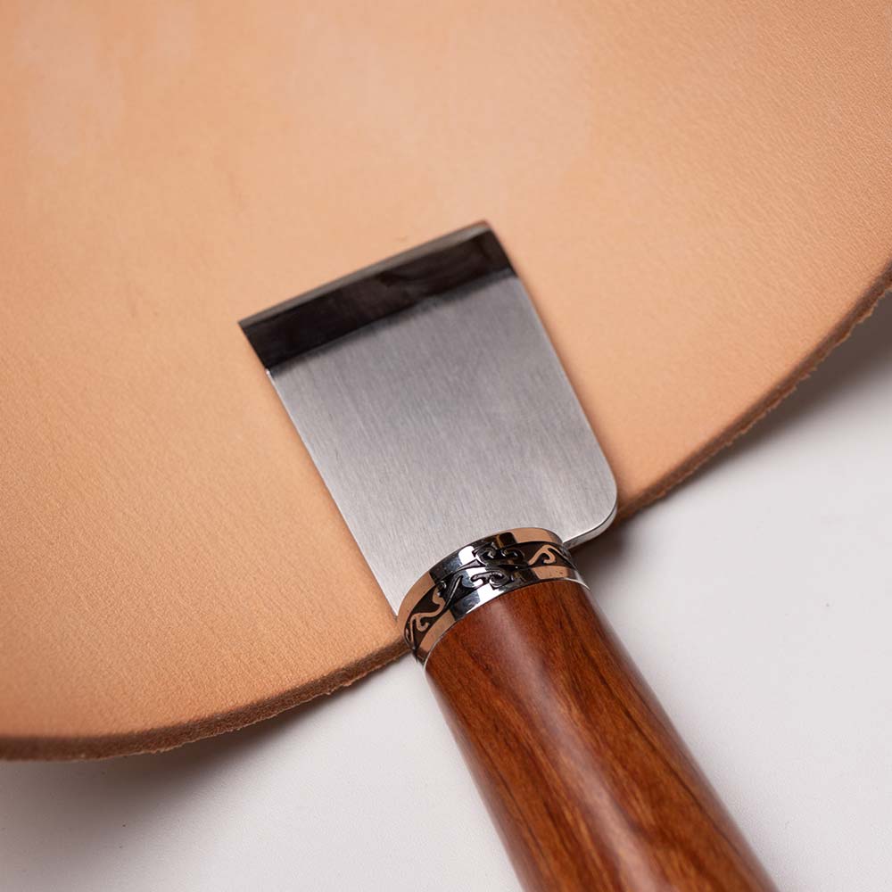 Sharp Leather Skiving Knife Cutting Knife Tools DIY Leather Craft Safety Leather Cutting Knife with Wooden Handle DIY Tool