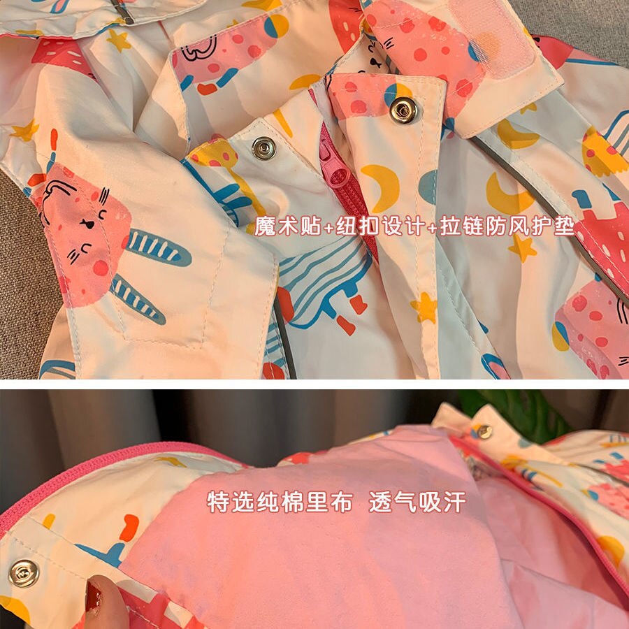 Giacche per bambini ragazza giacca a vento fodera sottile ragazza mantello con cappuccio giacche per ragazze grandi cappotto antipioggia impermeabile antivento primavera autunno