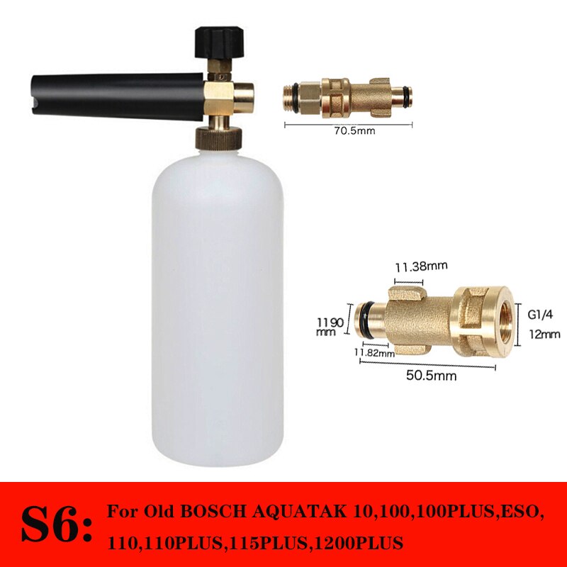 High Pressure Snow Foam Lance for Karcher K Series Soap Foamer Adjustable Foam Nozzle Foam Generator Car Washer: S6
