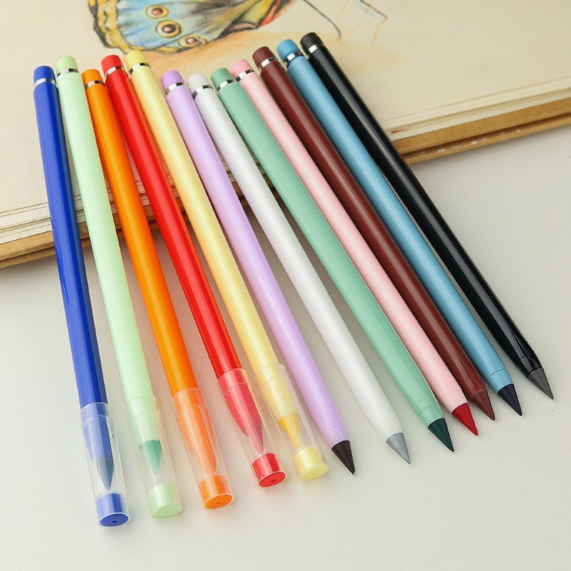 24/13pcs Unlimited Writing Color Pencil With refill set No Ink Novelty Eternal Pencils Pen Art Color Painting School Supplies