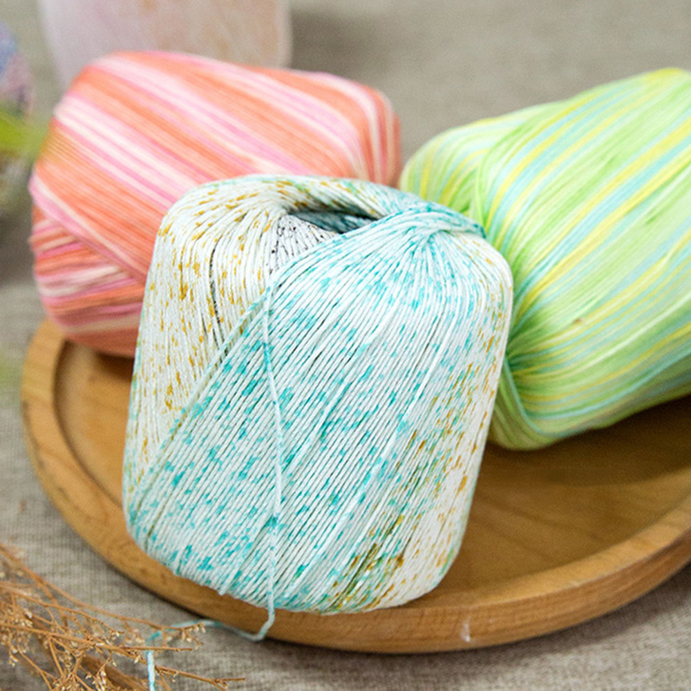 1pc Colorful Dyed Cotton Thread Wool Yarn DIY Knitted Floral Toys Sweater Thread Crochet Thread Cushion Hats Crochet Thread