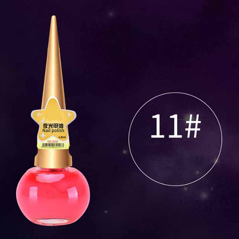 Vernis à ongles en Gel Fluorescent, Non toxique, 12 couleurs, néon lumineux, 14ML, à la , brille dans la nuit, pour femmes et enfants: 11