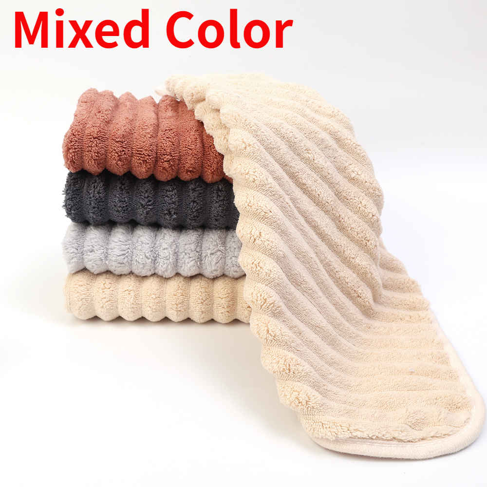 Toalla de limpieza de manos de lana Coral, toalla absorbente gruesa, pañuelo suave duradero, toalla para lavar platos de cocina, 5/1 Uds.: Gris oscuro / 2 unids