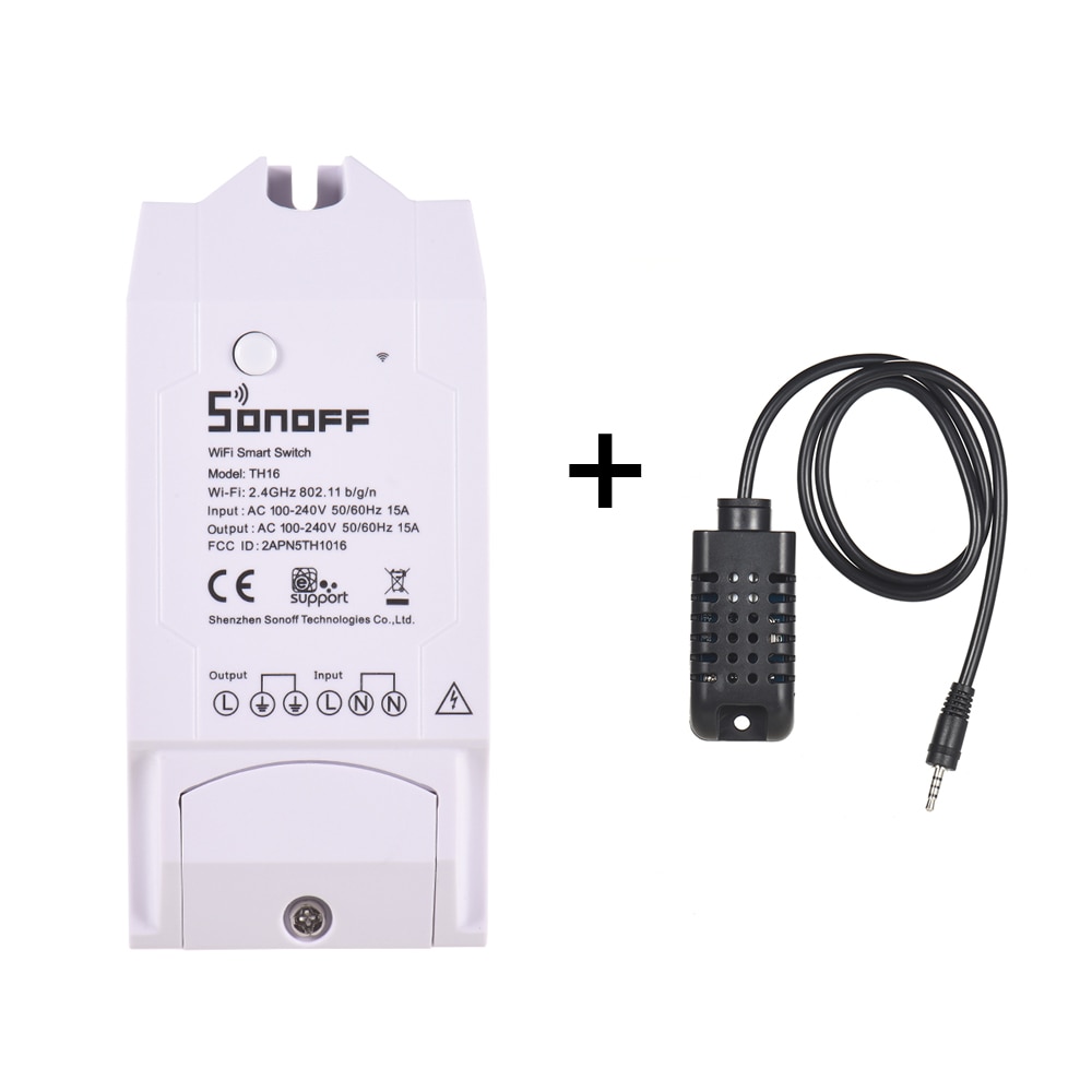 SONOFF TH16 15A 3500W termostato inteligente wifi termostato wifi inalámbrico interruptor inteligente monitoreo temperatura humedad automatización Kit