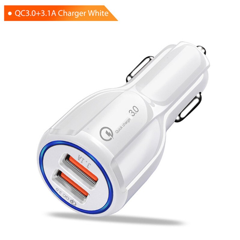 OPPO A53 A72 Reno4 Z SE XT Realme 7 5A Super Flash VOOC tipo C cavo di ricarica per Samsung S20 FE Honor 30i 9 caricabatterie rapido per auto usb: White Car Charger