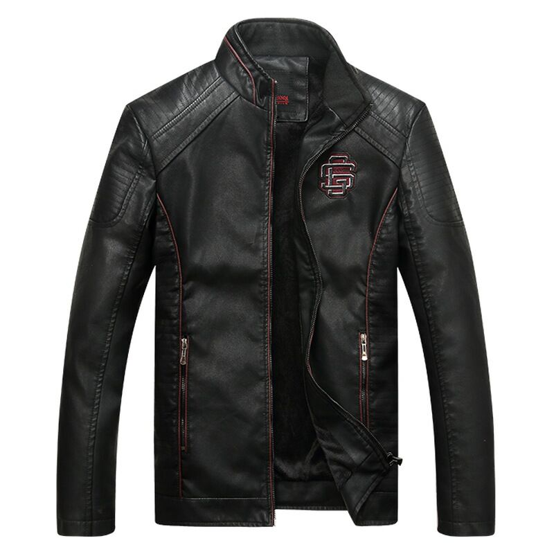 Faux Leather Jackets Men Classic Motorcycle Bike Cowboy Jacket Asian Size Winter Warm Coat Male Thick Coats 5XL 16: Black / 4XL