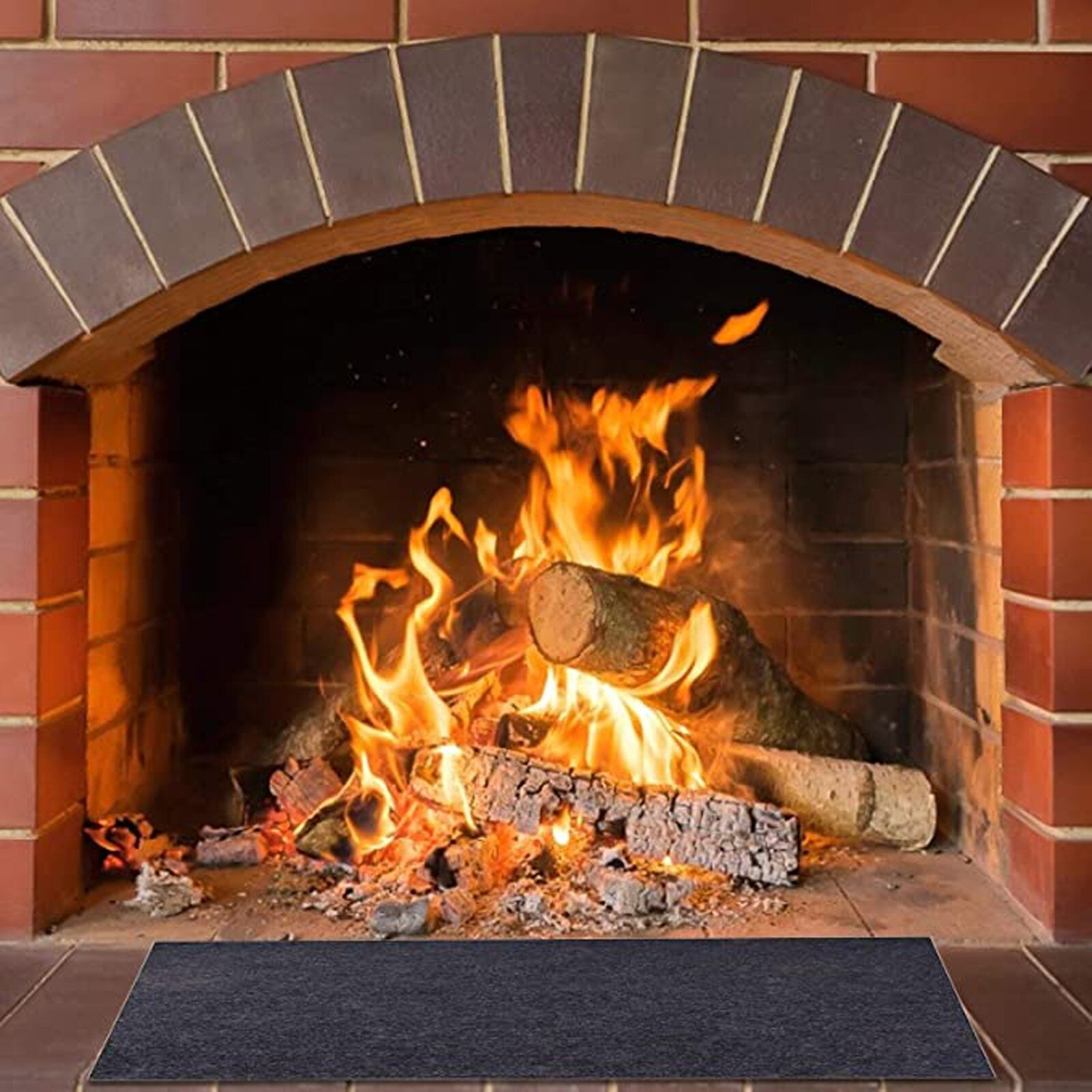 Alfombra a prueba de fuego para chimenea, manta antideslizante de poliéster, protege el suelo de las chispas: 36x60inch