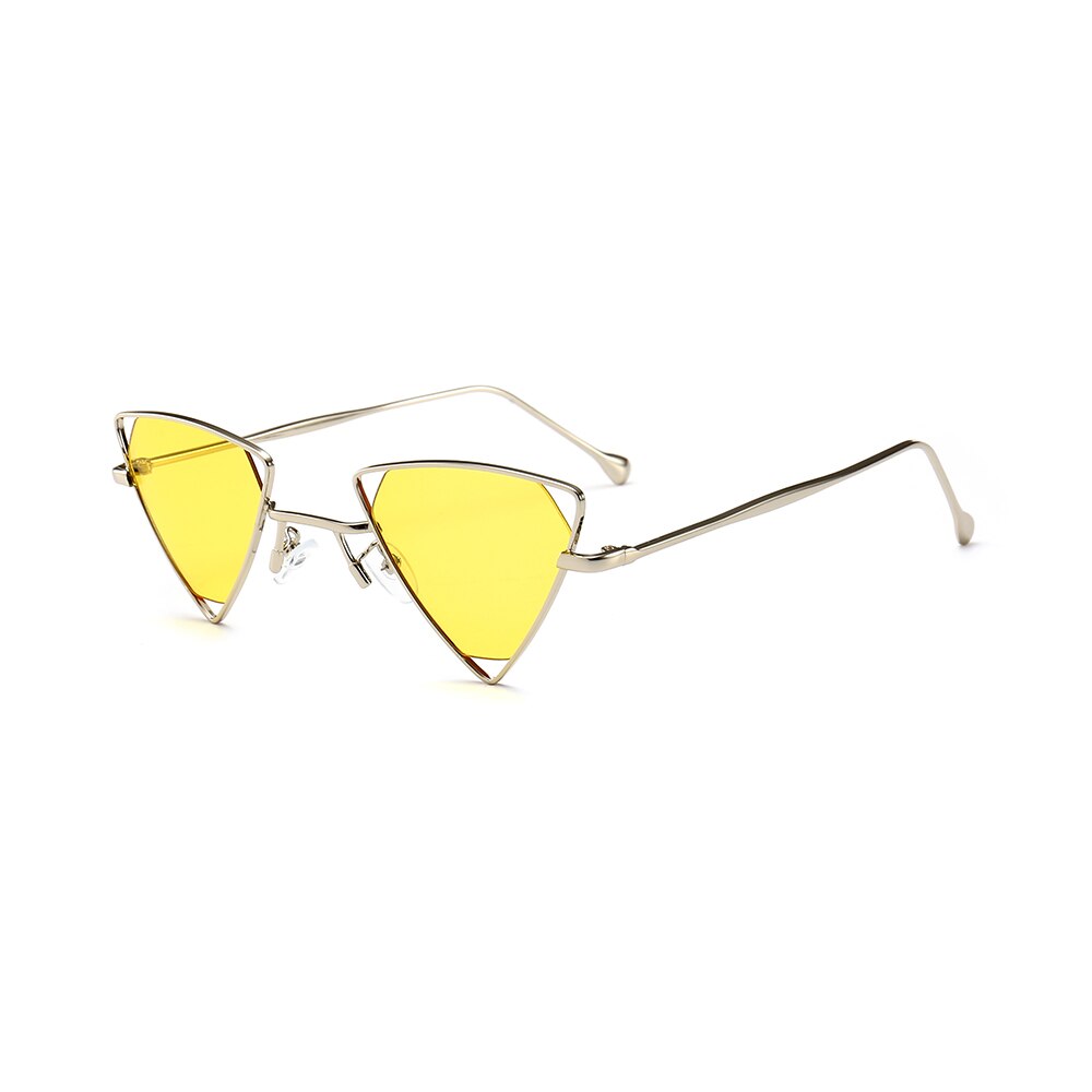 1 stücke Jahrgang Steampunk Dreieck Sonnenbrille Frauen/Männer Metall retro Schattierungen Sonnenbrille auge pflege: Gelb
