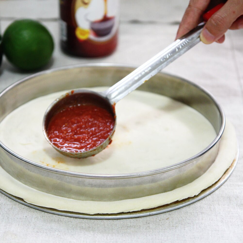 Louche à Pizza avec manche en caoutchouc, cuillère de cuisine à fond plat avec Long manche en caoutchouc, ustensiles de cuisine