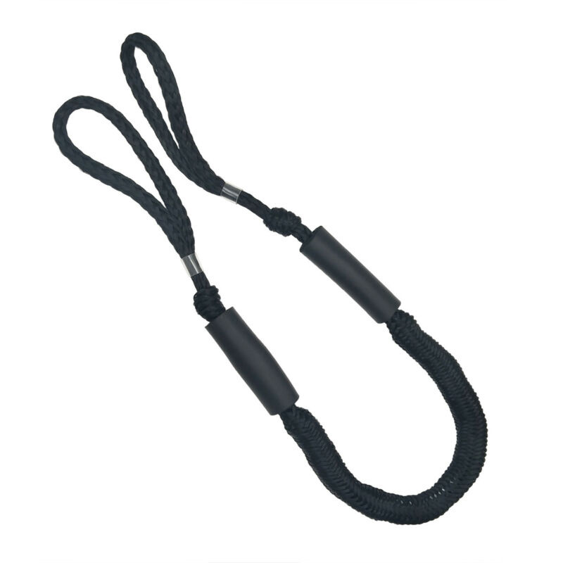 Cuerda de muelle Bungee, equipo para estirar, lazo de barco, anclaje, cordón negro trenzado