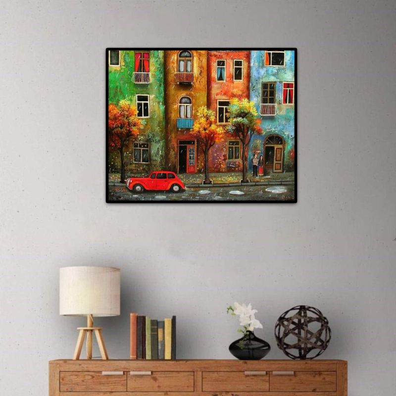 Rain DIY Oil Painting Paint By Numbers Kits with Brushes Acrylics Painting Kits on Canvas for Adults Kids Beginner