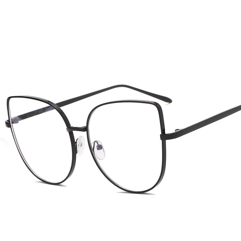 Metalen Frame Clear Lens Cat Eye Vorm Gothic Vintgae Sexy Bril voor Vrouwen Cater Retro Zonnebril Grappige Bril