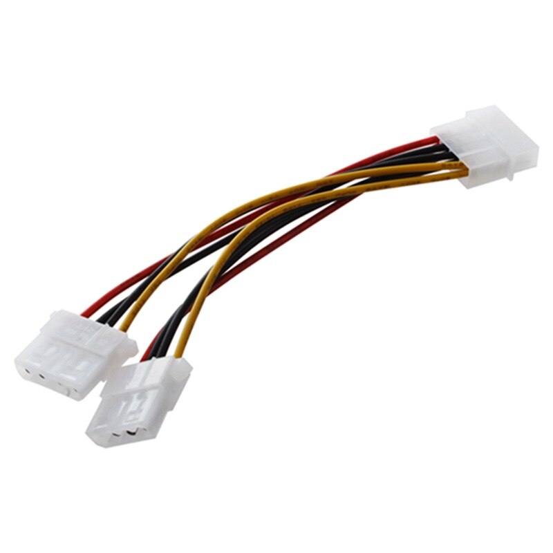 Computer Molex 6 Inches 4 Pin Power Supply Y Splitter Cable,1 Male to 2 Female