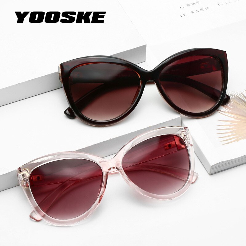 Yooske cat eye solbriller kvinder overdimensionerede solbriller dame luksus mærke nuancer gradient briller